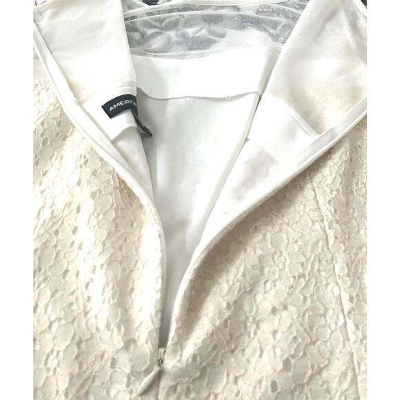 AMERICAN LIVING SLEEVELESS A-LINE MIDI DRESS, WOMENS-16-IVORY GOLDTONE LACE, NWT - Picture 9 of 12